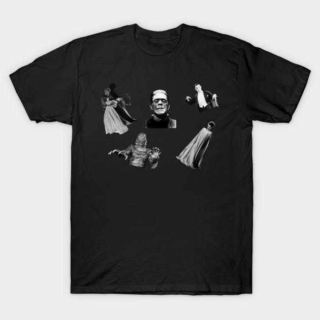 Universal Monsters Montage T-Shirt by MovieFunTime